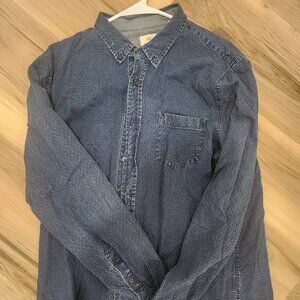 AG denim like long sleeve collar shirt with small pattern